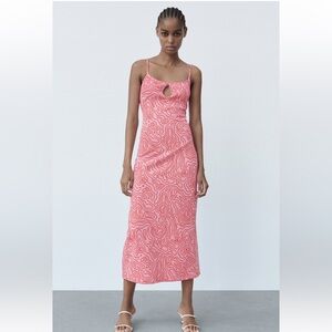 Zara Jacquard Pink Dress